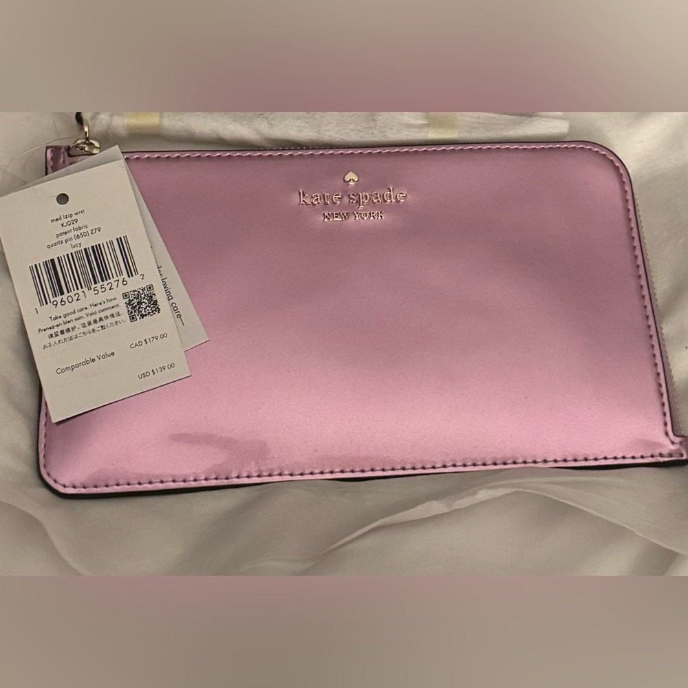 Kate Spade Lucy Medium L- Zip Wristlet in Quartz Pink - Picture 4 of 4